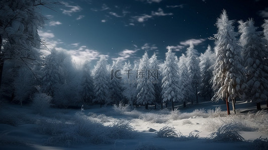 雪天树挂背景图片_冬天寒冷节气背景