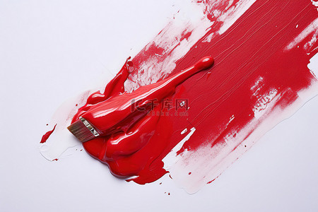 kiko唇膏背景图片_用白色刷子的红色唇膏