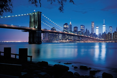 布鲁克林大桥在晚上