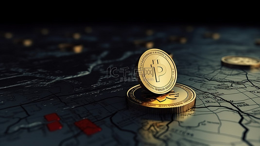 安全稳定可靠背景图片_金币金钱成功符号与 3D 渲染中的美元硬币定位销
