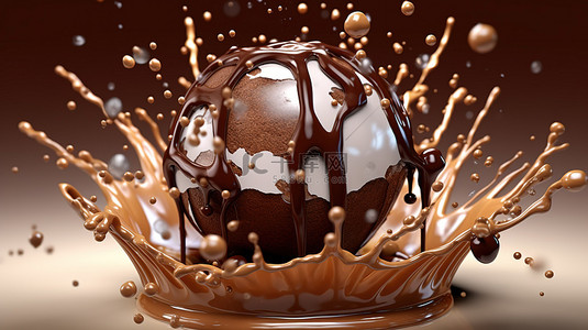 奶流背景图片_3D 巧克力爆炸令人惊叹的插图