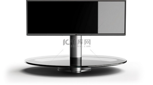 液晶显示器背景图片_液晶显示器支架的孤立白色背景 3D 插图