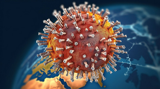 危机危机背景图片_全球大流行 3D 插图描绘了电晕病毒危机的广泛影响