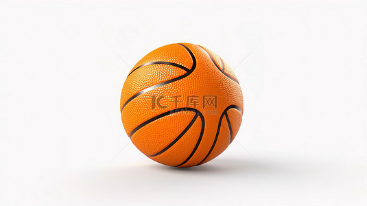 打篮球背景背景图片_孤立在白色背景上的篮球球的 3d 呈现器