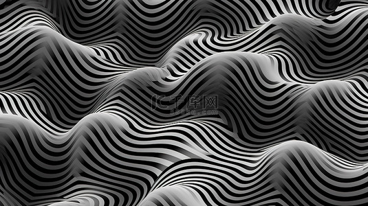 黑色几何质感背景背景图片_几何波浪无缝图案单色无尽时尚质感