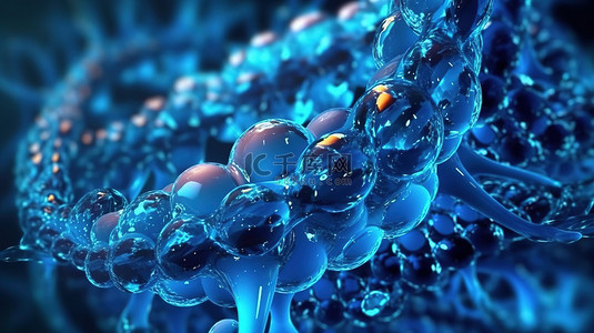 细菌蓝色背景图片_探索蓝色细胞的世界，生命和生物学的科学之旅