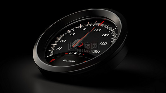 测量高血压背景图片_带有速度测量 3D 插图的黑色车速表图标
