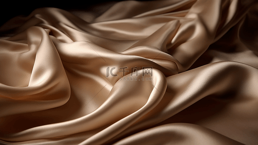 绸带标题背景图片_丝绸金色丝滑柔顺质感