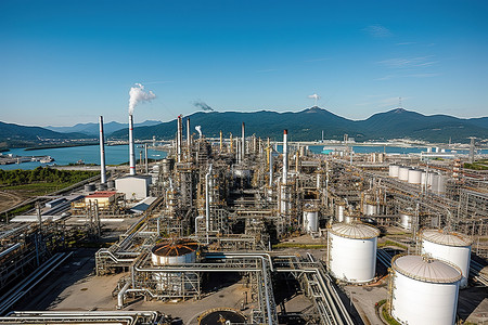 海工背景图片_大型炼油厂的鸟瞰图