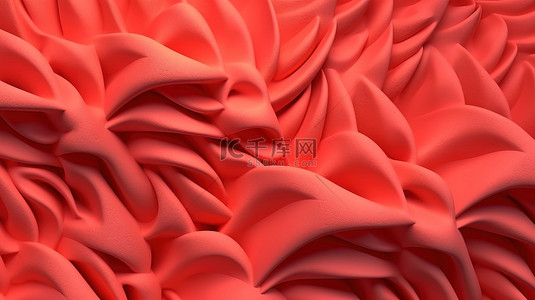 活珊瑚体积无缝图案与复杂的设计 3D 插图