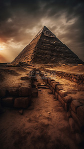 金字塔历史文化旅游背景