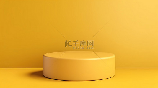 浅黄色和金色摄影背景的简约豪华3D顶视图产品展示缸