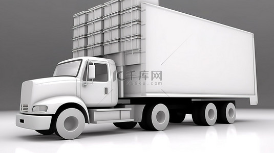 送货清单背景图片_堆在 3D 卡车顶部的勾选框