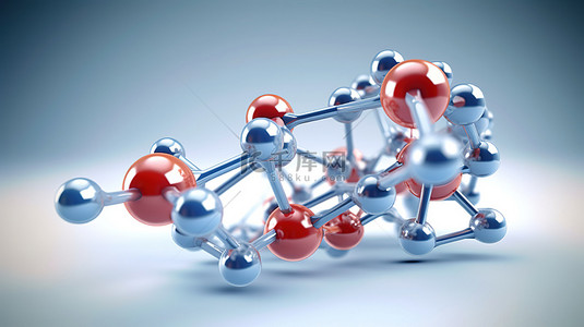 化学物质背景图片_赖氨酸分子结构与剪切路径的 3d 插图