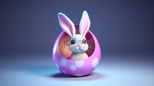 耳朵畸形背景图片_复活节彩蛋的 3D 插图，兔子耳朵弹出，非常适合复制空间