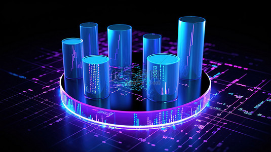 5g信息科技背景图片_3D 中的数字数据信息图表基于技术的科学可视化设计