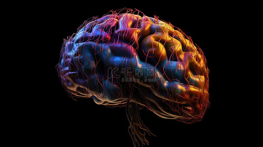水球图背景图片_3d 渲染中的大脑表示