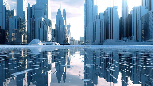 未来的智能世界背景图片_虚拟宇宙中未来大都市的 3d 渲染