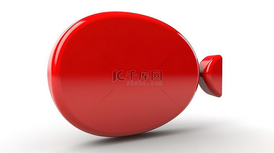 對話泡泡背景图片_3d 呈现白色背景与红色语音气泡和空间为您的消息