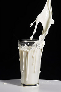 玻璃杯牛奶背景图片_牛奶倒入玻璃杯 免版税