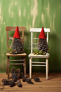 椅子上的圣诞树