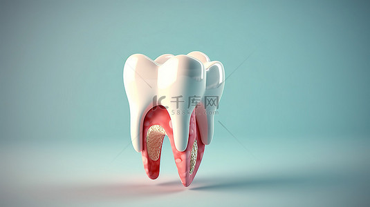 医疗牙齿背景图片_生病的牙齿深入了解牙科评估口腔健康和卫生 3d 渲染