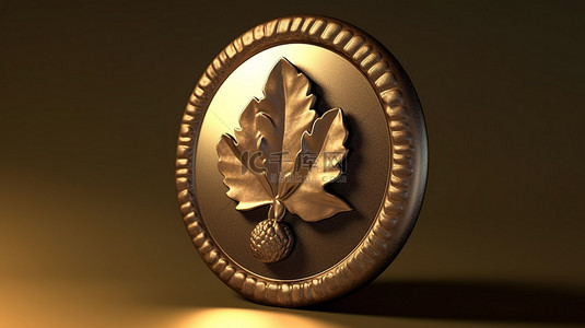 橡子背景图片_橡子图标 3d 奖牌硬币