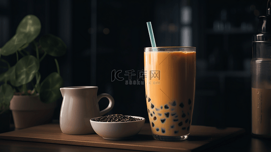 珍珠奶茶产品背景图片_奶茶餐饮港式奶茶风味奶茶背景