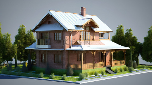 绘图模板背景图片_房子 3d 模型建筑设计模板和背景