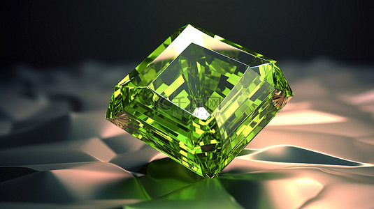 3D 渲染中的阿斯彻切工橄榄石宝石