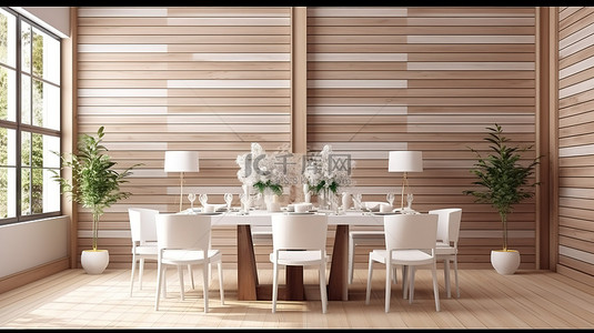 现代餐饮空间采用时尚的搭叠墙设计室内模型 3D