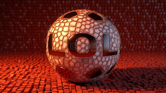 足球纹理 3D 渲染创建艺术“失去”词