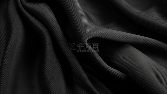布料背景背景图片_3D 渲染中的深色纹理布料背景