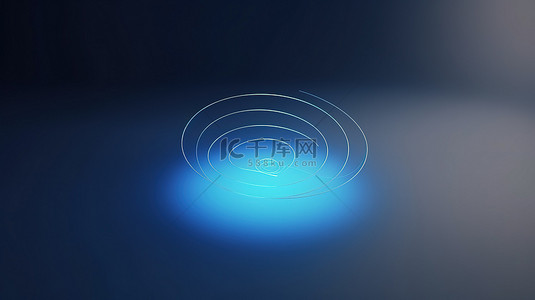 花呗三期免息图标背景图片_蓝色背景上 wi fi 无线互联网网络符号的最小概念 3D 渲染图标