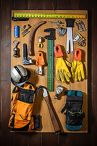 扳手背景图片_修复物品所需的工具，包括一些工具和橡胶手套