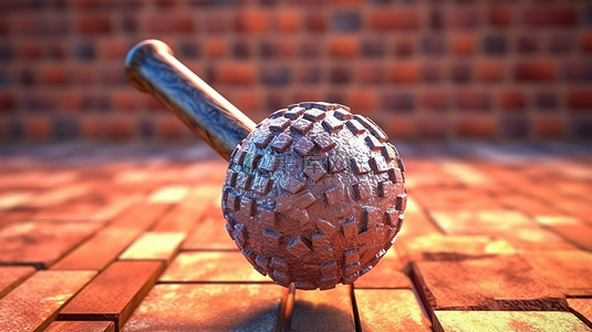 精美的砖头锤 3D 渲染