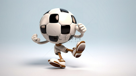 卡通足球运动员背景图片_3d 插图中活泼的足球运动员