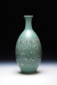 陶瓷历史背景图片_中国赤土蓝色和白色花瓶