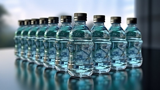 水清背景图片_瓶装水插图的高清 3D 渲染