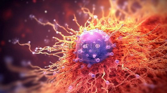 癌细胞分裂的 3D 图示