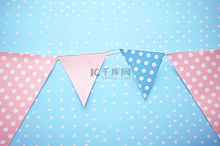 粉色背景框架背景图片_深粉色背景上的两个蓝色圆点彩旗