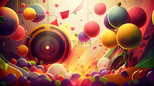 聚会的背景背景图片_派对彩色气球靶心背景