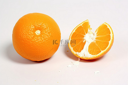 两个小橙子切成两半
