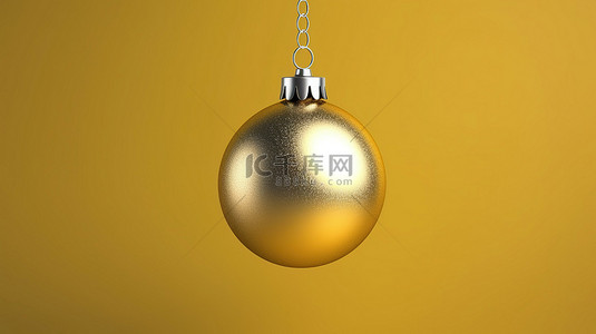 寒假生活方式背景图片_闪闪发光的黄色圣诞球装饰品喜庆除夕装饰