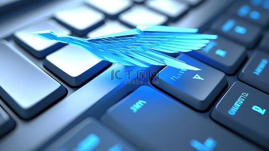 蓝色web背景图片_使用蓝色快速编程键关闭白色 PC 键盘的 3D 渲染