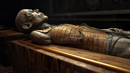 古埃及木乃伊的 3d 渲染