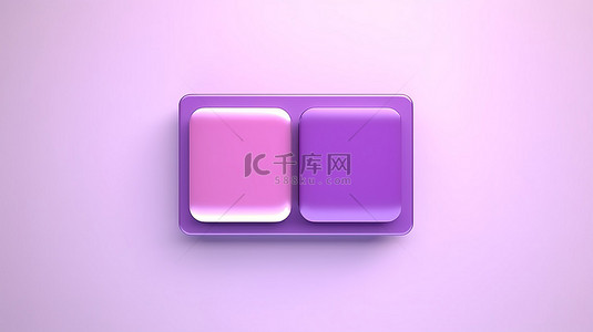紫色文本背景框背景图片_带有紫色图标的 3D 渲染中抽象社交媒体文本框的前视图