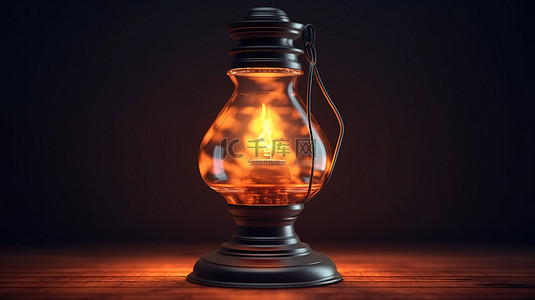 汽油燃烧背景图片_通过注水燃烧火焰的煤油灯的 3d 渲染