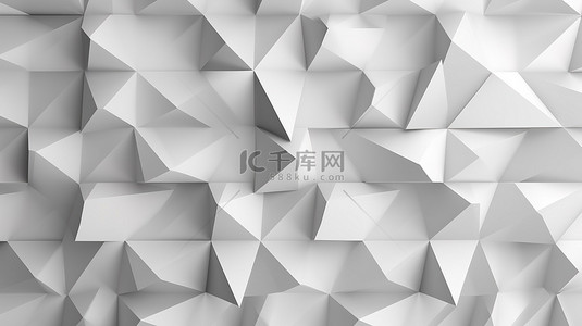 白色背景 3d 渲染上的单色三角形图案