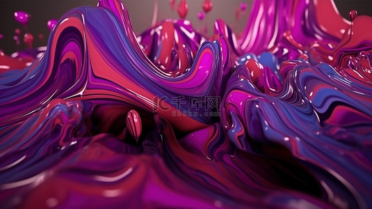 模糊背景背景图片_光滑时尚的多色液体纹理，紫色的循环抽象 3D 概念